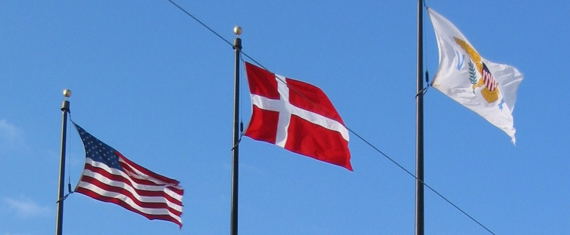 Picture af det amerikanske og danske flag